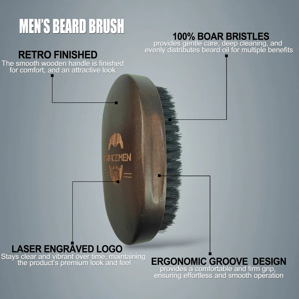 Brosse à barbe Gracemen en sanglier